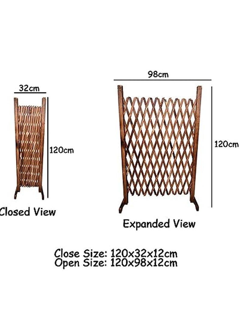 HOME TASTE Portable Retractable Wooden Fence – White 120cm Panel for Pets, Garden, Plant Climbing & Outdoor Privacy Screen  - Image 2