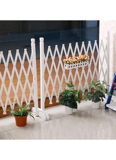 HOME TASTE Portable Retractable Wooden Fence – White 120cm Panel for Pets, Garden, Plant Climbing & Outdoor Privacy Screen  - Image 5