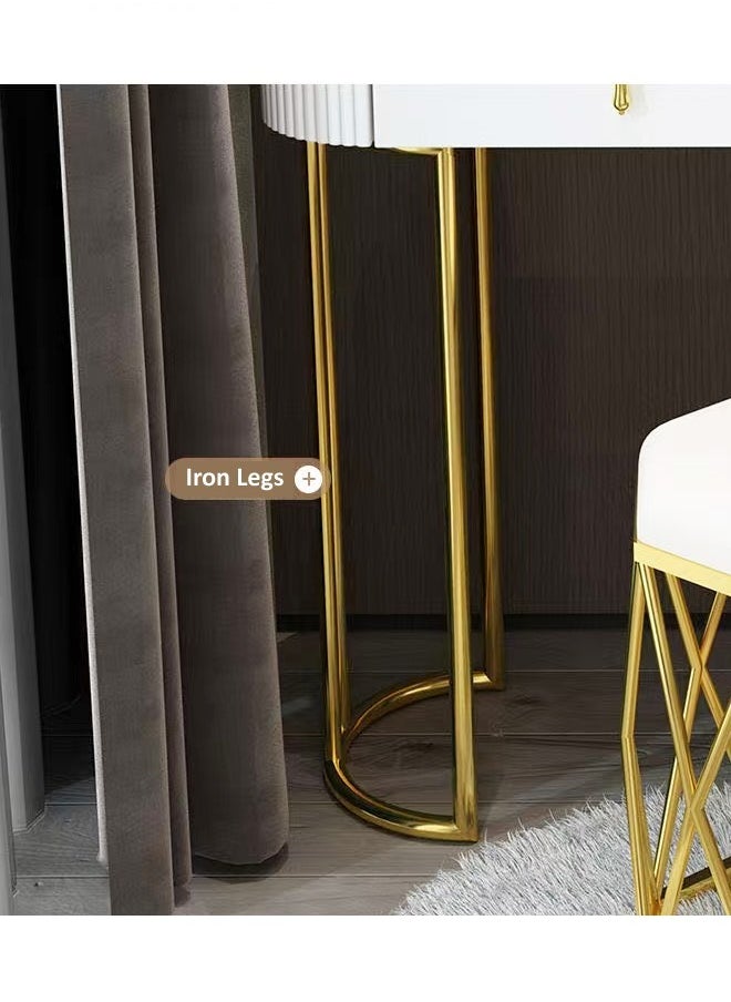 fashionhome Luxury Modern LED Lighted Vanity Desk for Makeup Elegant MDF Dressing Table with Spacious Storage, Adjustable Brightness Mirror, and Sleek Contemporary Design Perfect Beauty Station for Bedroom & Glam Room  - Image 5