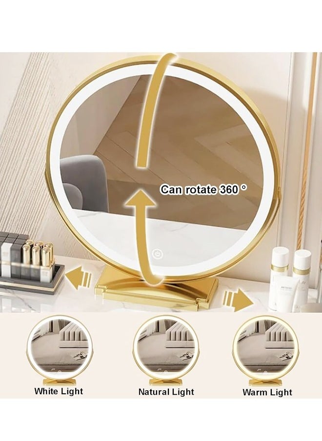 fashionhome Luxury Modern LED Lighted Vanity Desk for Makeup Elegant MDF Dressing Table with Spacious Storage, Adjustable Brightness Mirror, and Sleek Contemporary Design Perfect Beauty Station for Bedroom & Glam Room  - Image 2