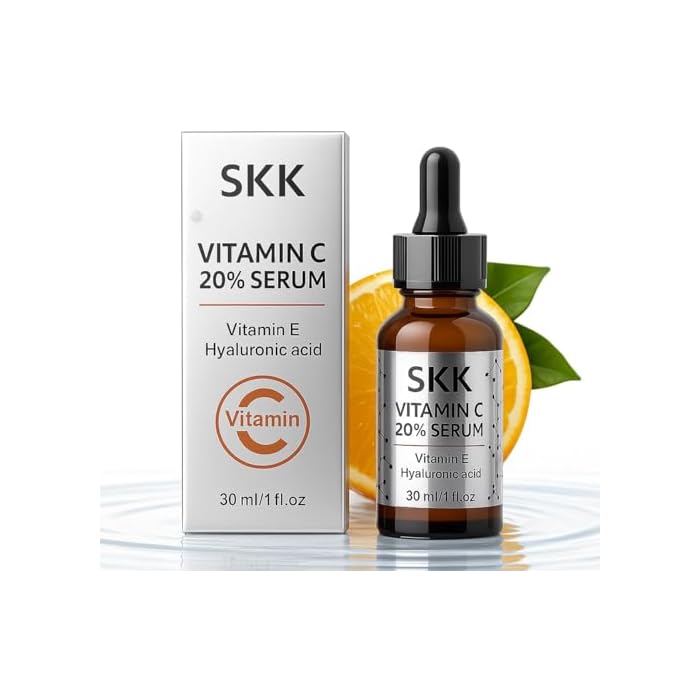 Vitamin C Face Serum 20% with Hyaluronic Acid & Niacinamide – Supports the Appearance of Dark Spots, Fine Lines, Wrinkles – Brightening & Hydrating Serum for Women & Men