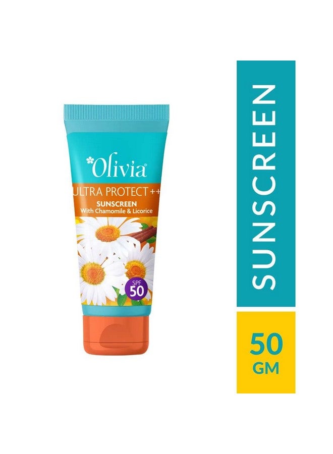 Olivia Sunscreen Spf 50 With Uva Uvb Protection Sunscreen Spf 50 For For Even Toned & Glowing Skin No White Cast Effective Sun Protection Ultra Protect ++ For Men & Women 50G - Image 2