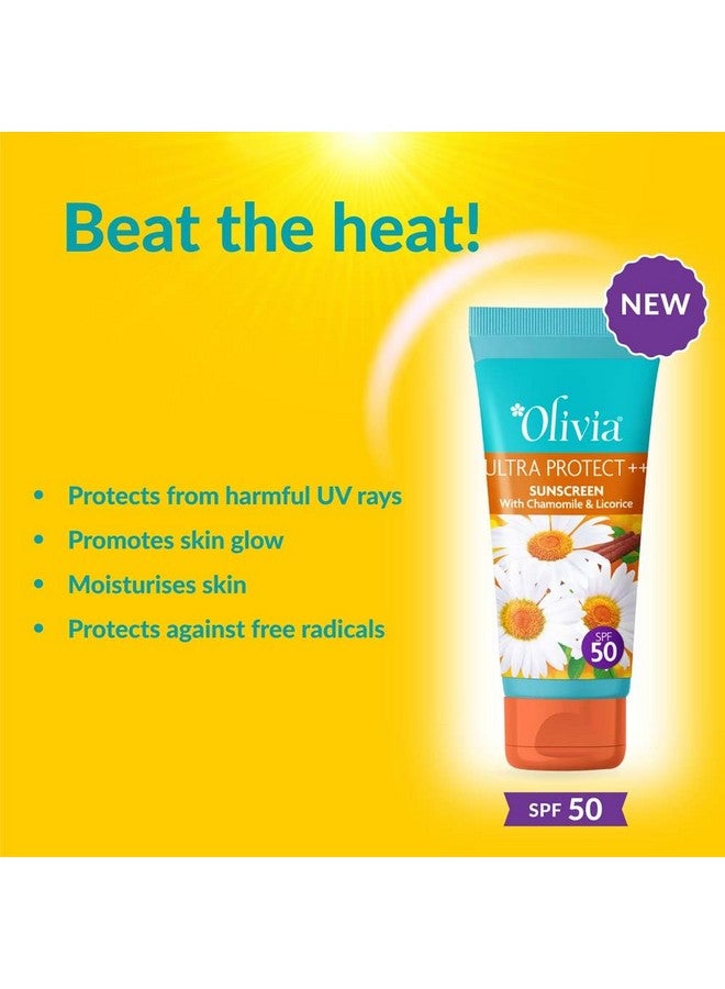 Olivia Sunscreen Spf 50 With Uva Uvb Protection Sunscreen Spf 50 For For Even Toned & Glowing Skin No White Cast Effective Sun Protection Ultra Protect ++ For Men & Women 50G - Image 3