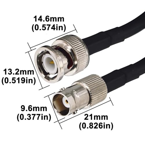 Boobrie 16.4ft RG58 BNC Male to Female Cable, Low Loss 50 Ohm, HD Video Coax Jumper for CB Radio, VHF UHF Ham Radio, CCTV, SDI Lead - Image 5