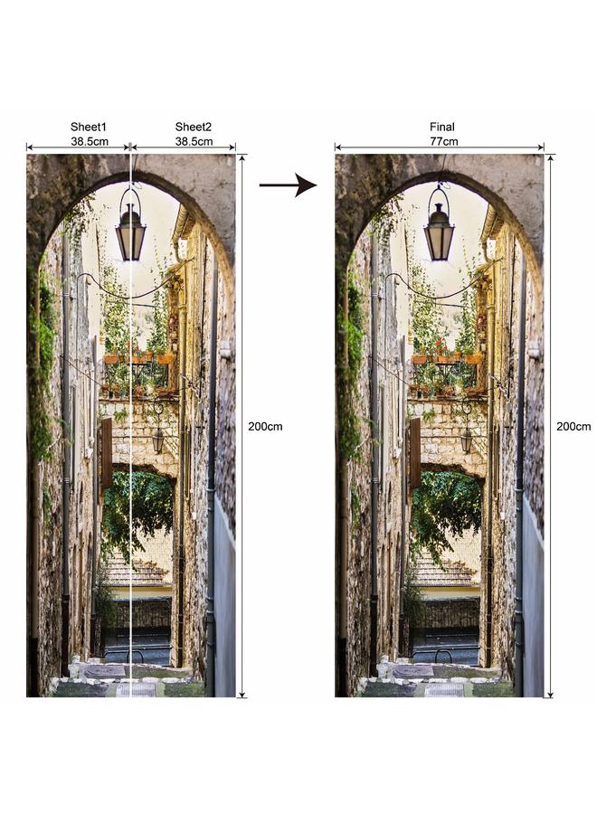 Bluejw Special Price Scenery Series Decorative Stickers 3D Simulation Door Stickers Removable Wall Stickers Bedroom Living Room Renovation PVC Wallpaper  - Image 1