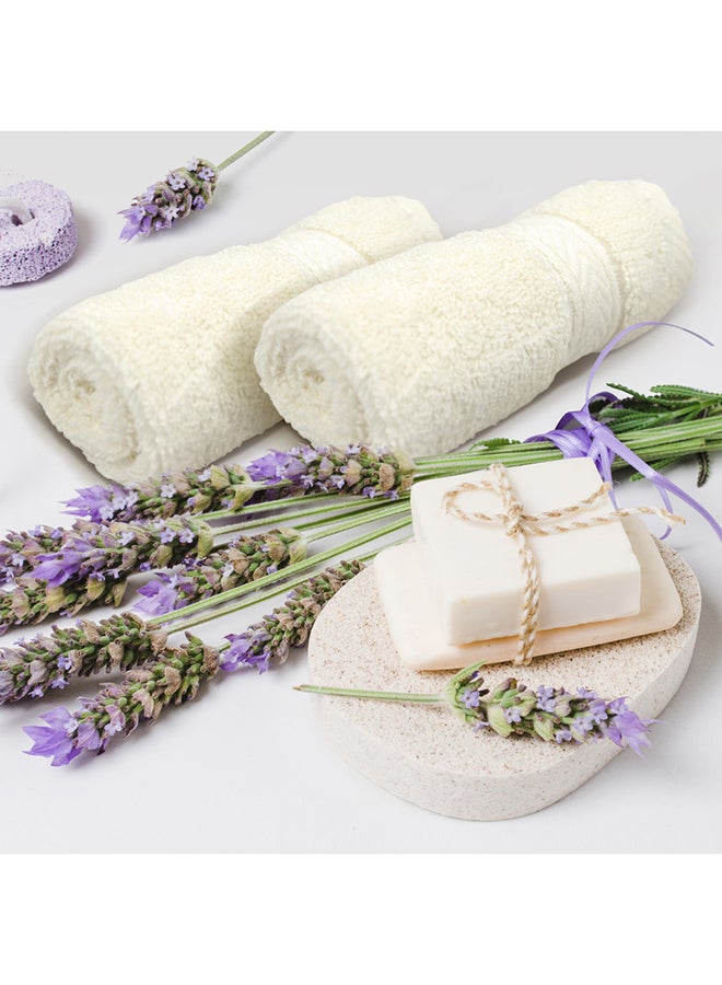 Hotel Linen Klub LUXURY PACK of 4 Face Towel - 100% Cotton 650 GSM Terry Dobby Border Ring Spun - Super Soft ,Quick Dry,Highly Absorbent ,Size: 30x30cm,Cream - Image 3