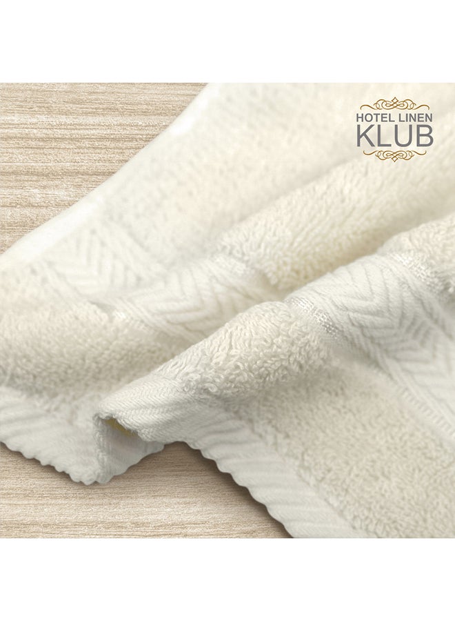 Hotel Linen Klub LUXURY PACK of 4 Face Towel - 100% Cotton 650 GSM Terry Dobby Border Ring Spun - Super Soft ,Quick Dry,Highly Absorbent ,Size: 30x30cm,Cream - Image 5