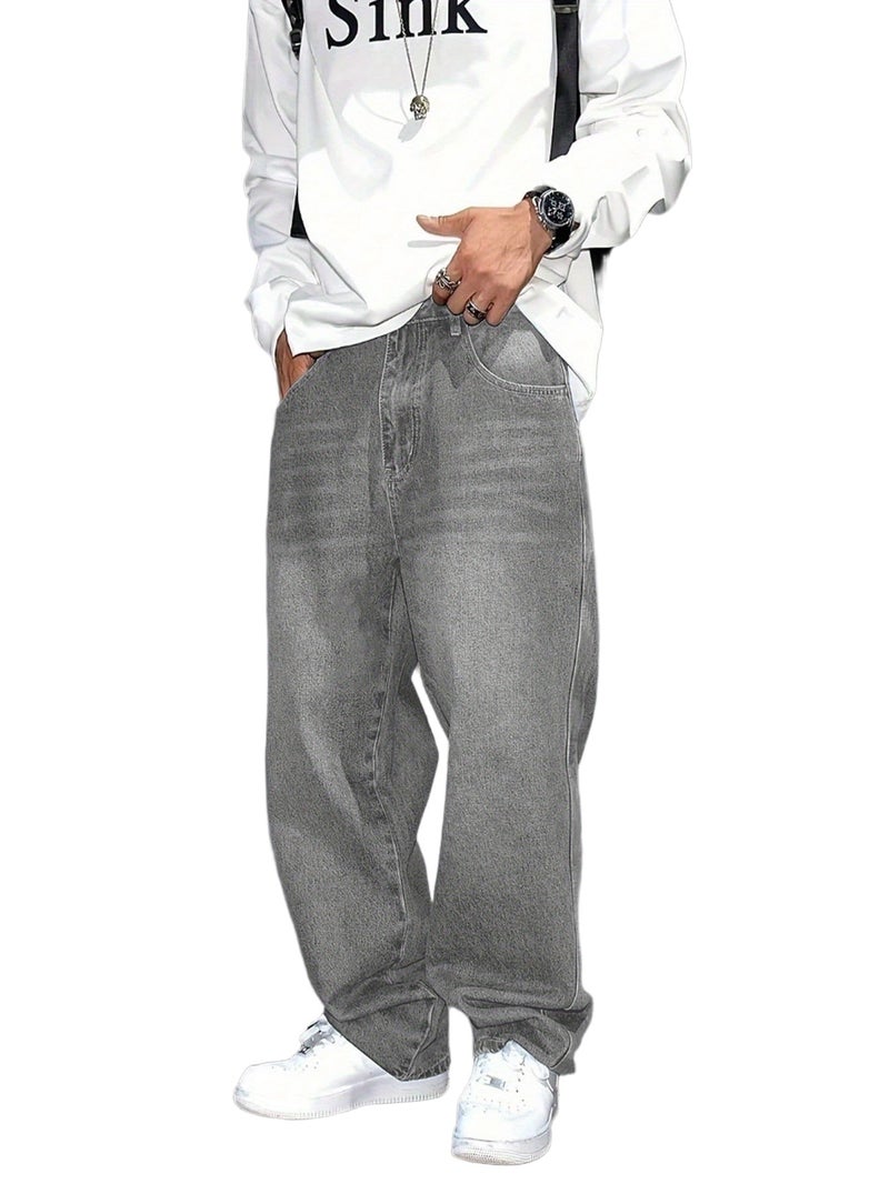 Men'S Easy Retro Loose Denim Pants - Image 1