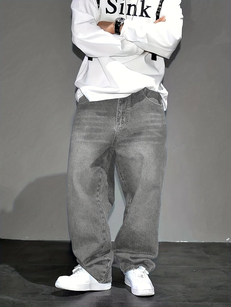 Men'S Easy Retro Loose Denim Pants - Image 5