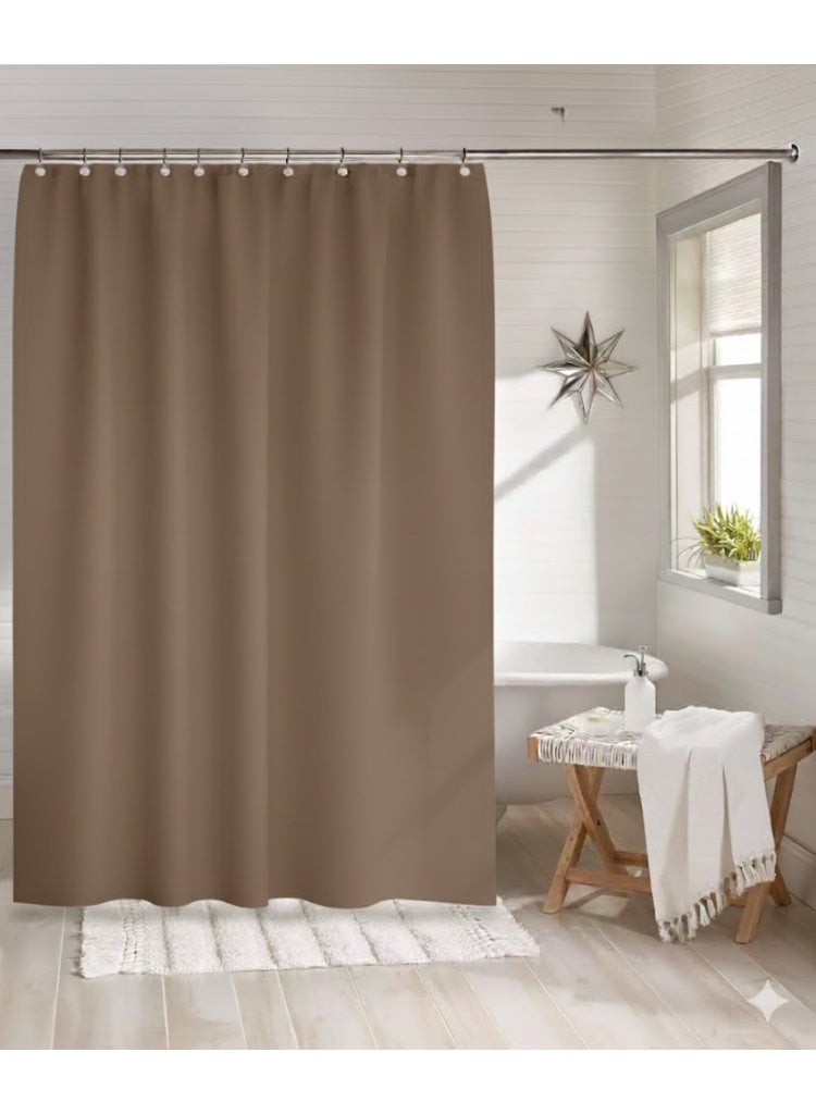 ستارة بانيو للحمام مقاومه للمياه ساده   لون بنى فاتح