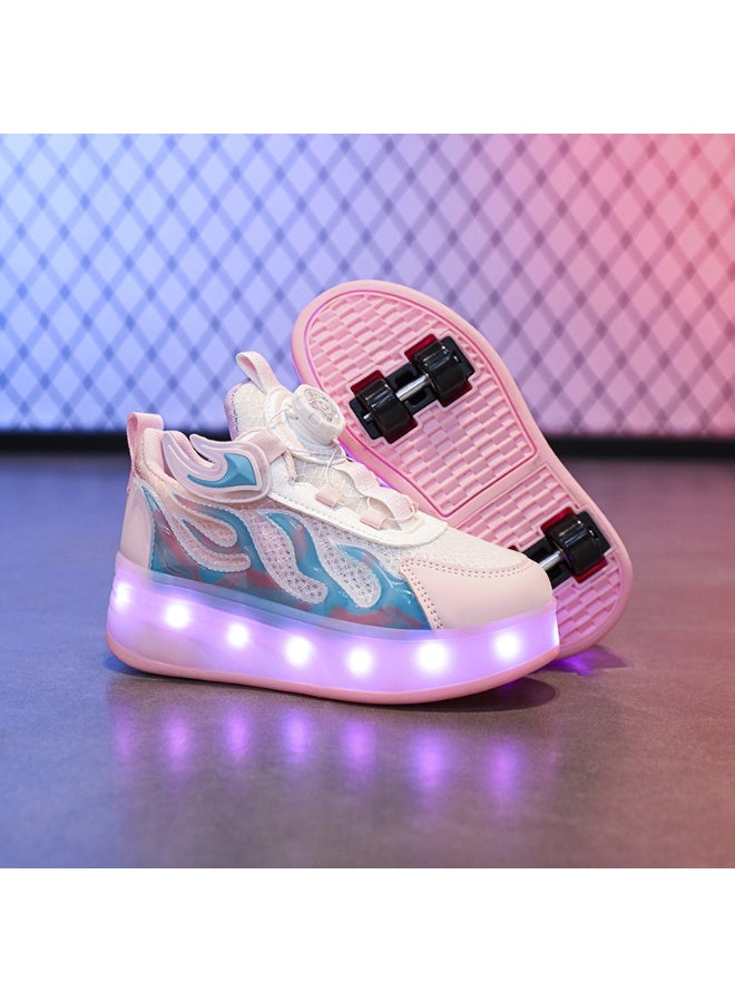 Sky View Roller Skate Shoes for Kids Boys Girls Outdoor Sport Fashion Detachable 4-Wheels Sneaker with Wheeled Suitable for Beginners - Image 2
