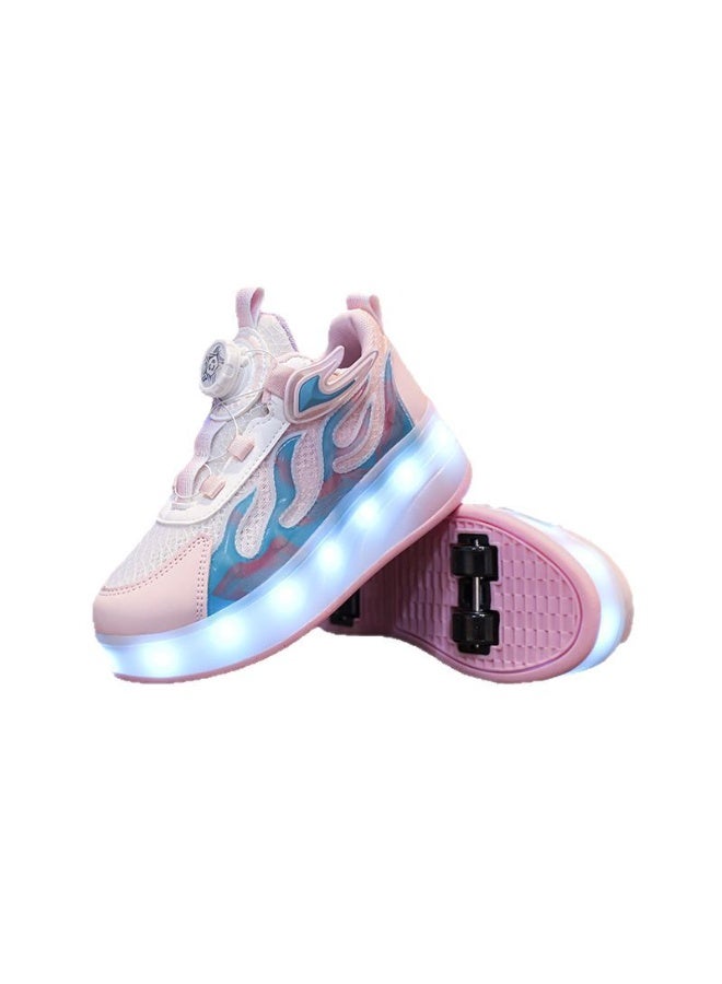 Sky View Roller Skate Shoes for Kids Boys Girls Outdoor Sport Fashion Detachable 4-Wheels Sneaker with Wheeled Suitable for Beginners - Image 1
