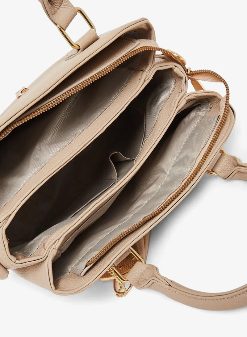 Styli  Beige Structured Tote Bag with Charm Detail for Women | Best Price UAE