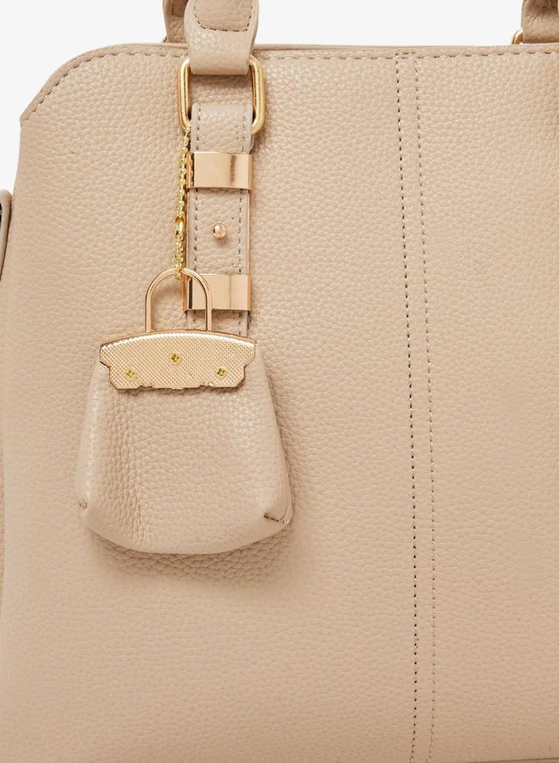 Styli  Beige Structured Tote Bag with Charm Detail for Women | Best Price UAE