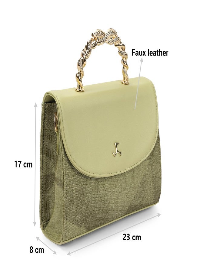 Mochi Women LightGreen Casual PU Soft Body Magnet closure Solid Sling Bag (66-774) - Image 3