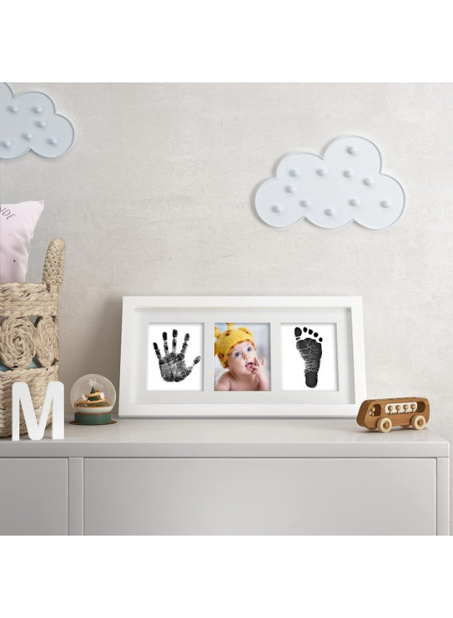 صورة إطار ذكرى حبر يد وقدم المولود الجديد، إطار صور بصمة يد وقدم طفل DIY، هدايا تذكارية للنمو، لوحة بصمة مخلب. - Image 3