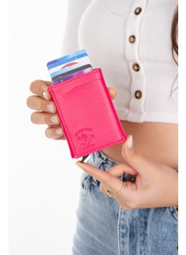 Adelina Bags Fuchsia Nova Leather Mechanism Automatic Slide Card Holder Wallet  - Image 3