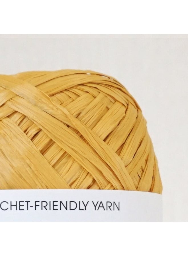 Raffia Line Cotton Straw Hat Bag DIY Crochet Friendly Braided Line ECO RAFFIA-Color:Ginger Yellow  - Image 1