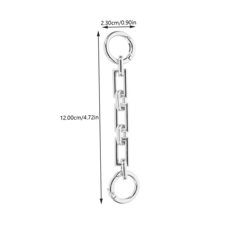 3 Pcs Alloy Handbag Extension Chain for Purses Silver Crossbody Strap - Image 3