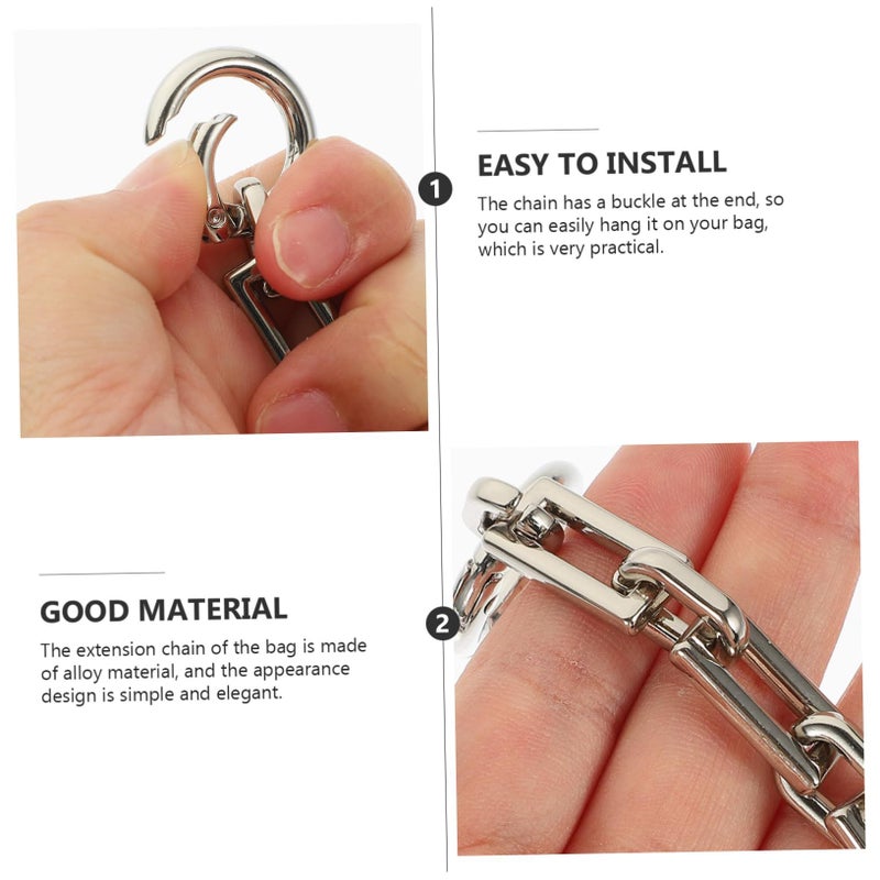 3 Pcs Alloy Handbag Extension Chain for Purses Silver Crossbody Strap - Image 4