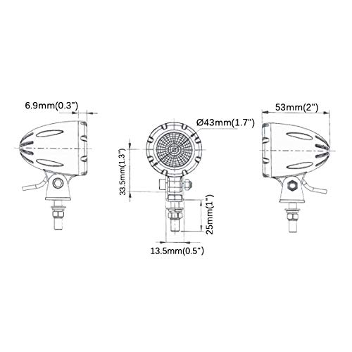 Lightronic مصابيح ضباب LED دائرية 1.7 بوصة فائقة السطوع للدراجات النارية، 6000K أبيض بارد شعاع فيضان بعيد المدى، هيكل من الألمنيوم المصبوب القوي، مقاوم للتآكل والاهتزاز، مقاوم للماء، 12V/24V DC، عبوة من 2 - Image 2