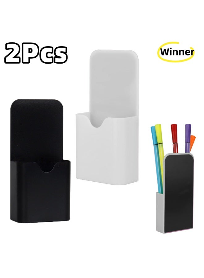 وينر حامل أقلام مغناطيسي مكون من قطعتين، حامل أقلام رصاص، حامل أقلام تحديد قابلة للمسح الجاف، منظم أقلام مغناطيسي، لوازم مكتبية للمنزل والمدرسة، للثلاجة، خزانة السبورة البيضاء - Image 1