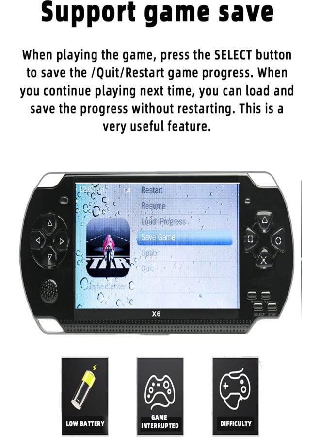 4.3 inch 8GB Handheld Game Console Built in 1500 Games for Multiple simulators x6 Retro Video Game Console mp3/mp4/Ebook TV Out Portable Game Player Device - Image 3