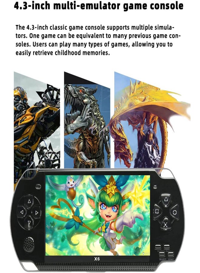 4.3 inch 8GB Handheld Game Console Built in 1500 Games for Multiple simulators x6 Retro Video Game Console mp3/mp4/Ebook TV Out Portable Game Player Device - Image 2