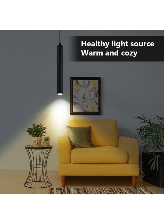 تاسفورا مصباح معلق أسطواني LED COB عصري | ثريا أنبوب طويلة بتقنية COB | إضاءة سقف معلقة أسطوانية | ثريا أسود بتصميم أسطواني | إضاءة جانبية لغرفة النوم - Image 5