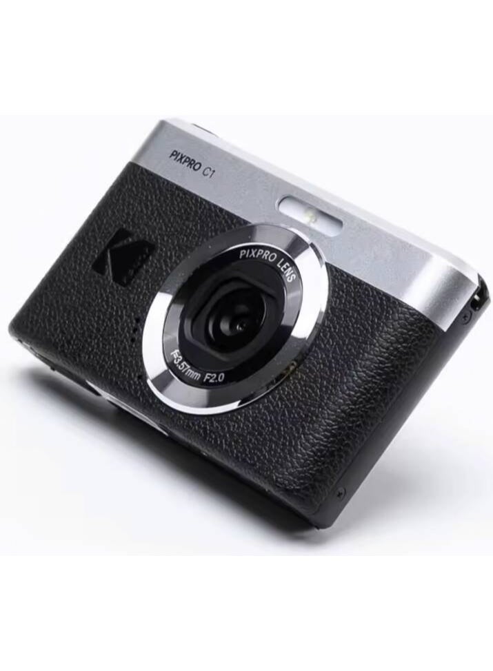 Pixpro C1 – Ultra-Compact Digital Camera | 13MP BSI CMOS, 4X Zoom, 2.8" LCD Screen, LED Flash, Built-in Battery – Black