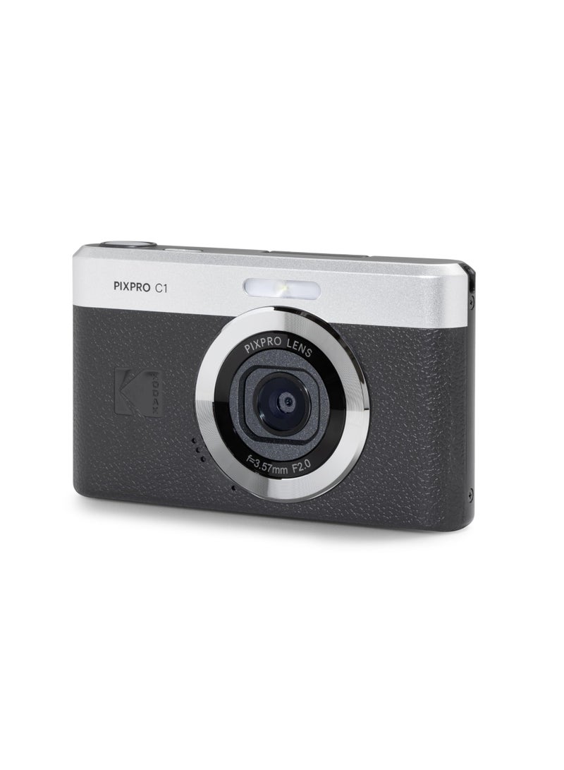 Pixpro C1 – Ultra-Compact Digital Camera | 13MP BSI CMOS, 4X Zoom, 2.8" LCD Screen, LED Flash, Built-in Battery – Black