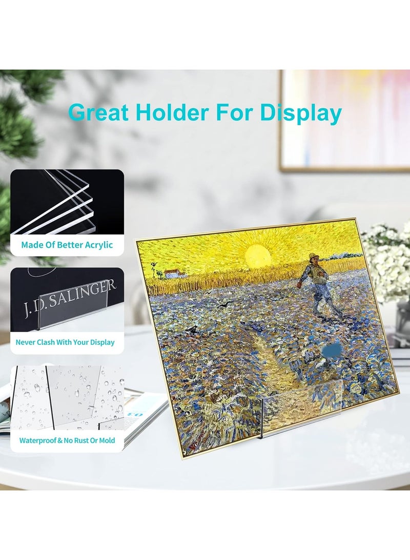 TPGP Acrylic Book Stand with Ledge,Clear Acrylic Display Easel, Clear Tablet Holder for Displaying Pictures,Books,Music Sheets,Notebooks, Artworks, CDs, etc.(5PC Small) - Image 4