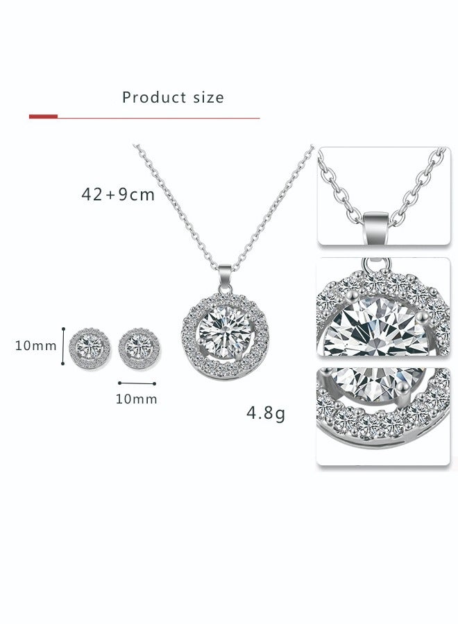 Fashionable Necklace Simple and Exquisite Flower Shaped Ladies Small Set High Quality AAA Zircon  - Image 4
