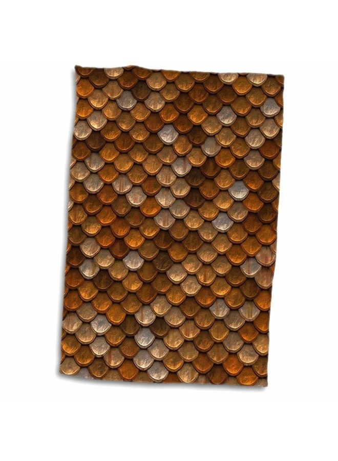 3DROSE 3D Rose Print of Copper and Brass Scales TWL_205068_1 Towel, 15" x 22"