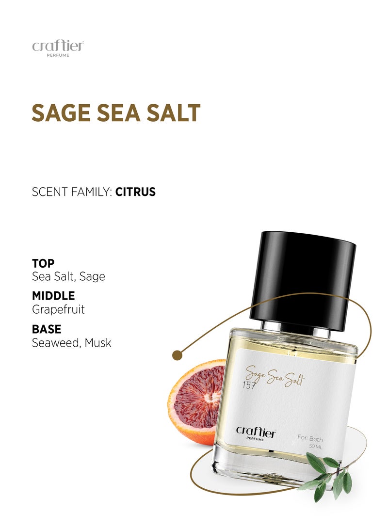 Craftier Perfume SAGE SEA SALT - Inspired of-WOOD SAGE & SEA SALT, Eau De Parfum for Men & Women - 50ml, Long Lasting Citrus Fragrance Upto 16 Hrs, Travel Size Unisex Perfume - Image 3