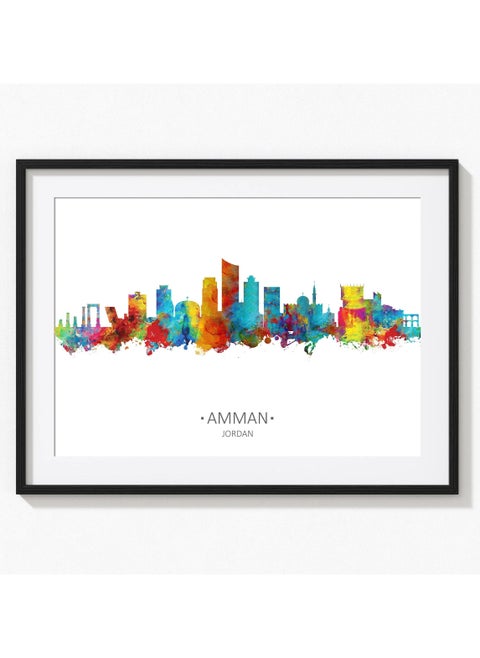 Amman Jordan Skyline Poster With Frame 30X40 cm