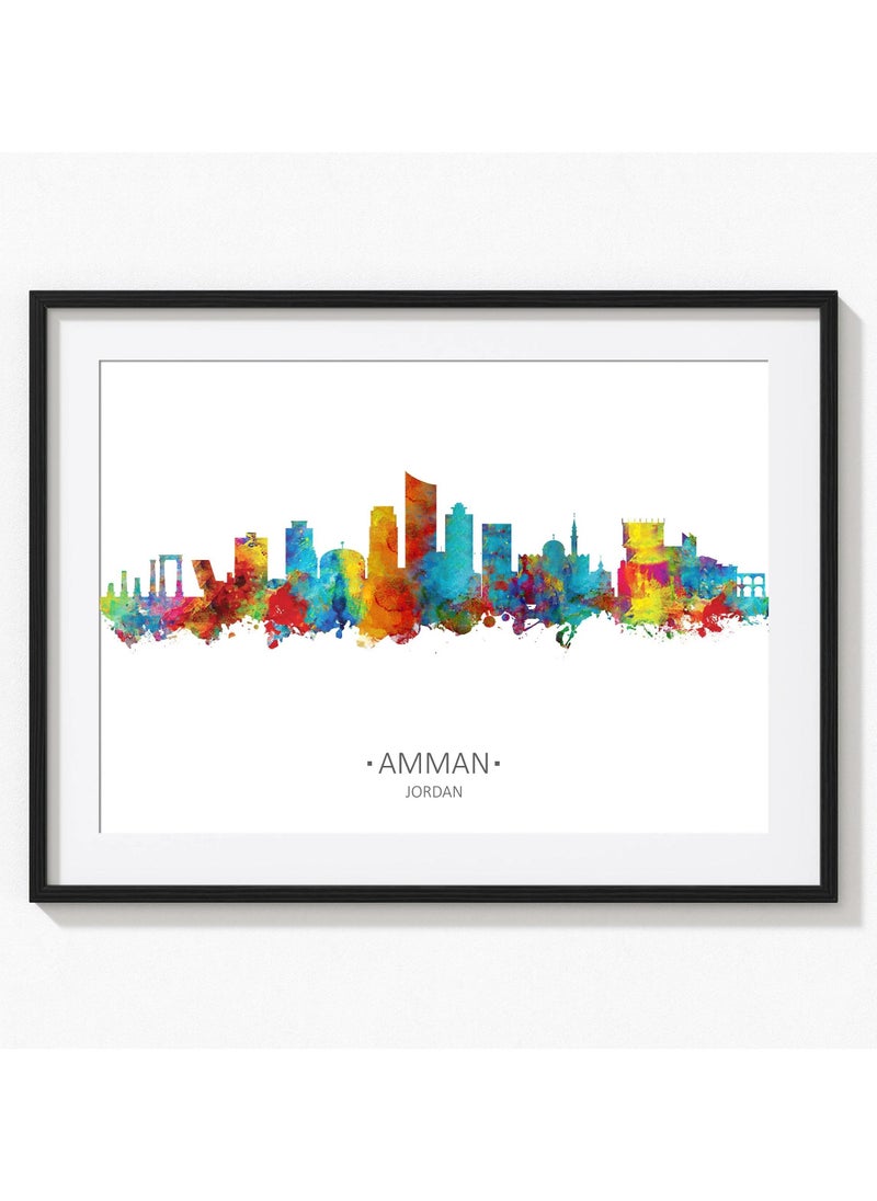 Boomah Accessories - Amman Jordan Skyline Poster With Frame 30X40 cm - Image 1