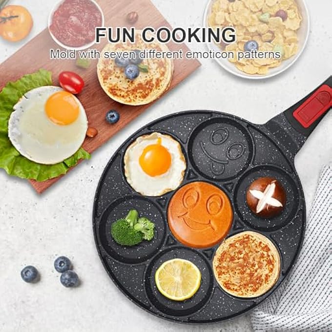 ريحني قالب فطائر رانكسينغست بمقبض قابل للفصل 7 فتحات، قالب فطائر صغير غير لاصق للأطفال آمن للأفران - Image 3