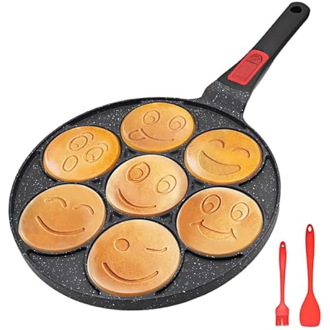 ريحني قالب فطائر رانكسينغست بمقبض قابل للفصل 7 فتحات، قالب فطائر صغير غير لاصق للأطفال آمن للأفران - Image 1