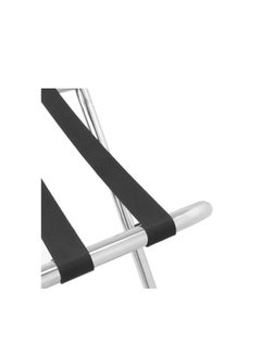 Generic Folding Luggage Rack, Stainless Steel Luggage Rack, Cloth Stand, Steel black fabric straps, Easy to Handle  - Image 3