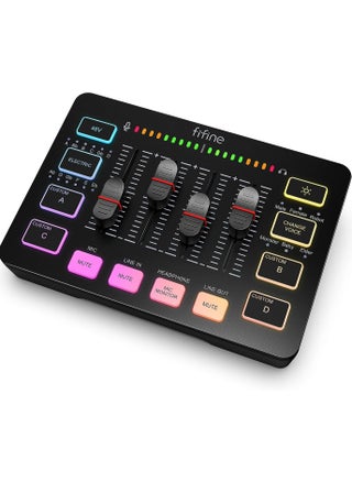 FIFINE Gaming Audio Mixer, Streaming RGB PC Mixer with XLR Microphone Interface, Individual Control, Volume Fader, Mute Button, 48V Phantom Power, for Podcast/Recording/Vocal/Game Voice-AmpliGame SC3 - pzsku/Z57AD78099F5902D7A4D6Z/45/_/1731928245/dfb1ad54-d5ab-4886-b8ea-f223a215f3db