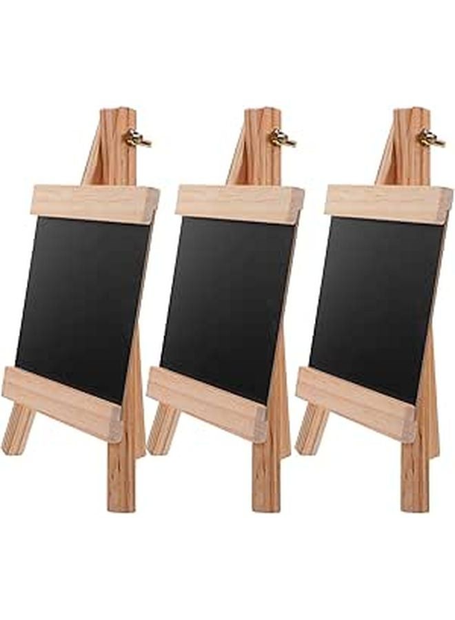 3Pcs Wooden Tabletop Chalkboard with A Frame Easel Stand Indoor Outdoor Use - Image 1