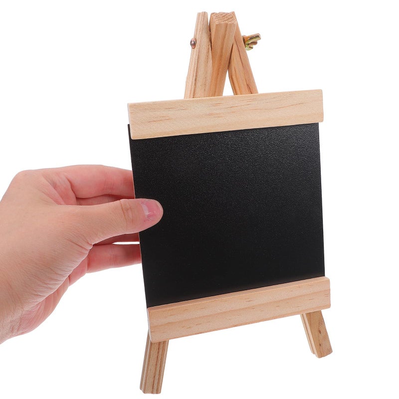 3Pcs Wooden Tabletop Chalkboard with A Frame Easel Stand Indoor Outdoor Use - Image 5