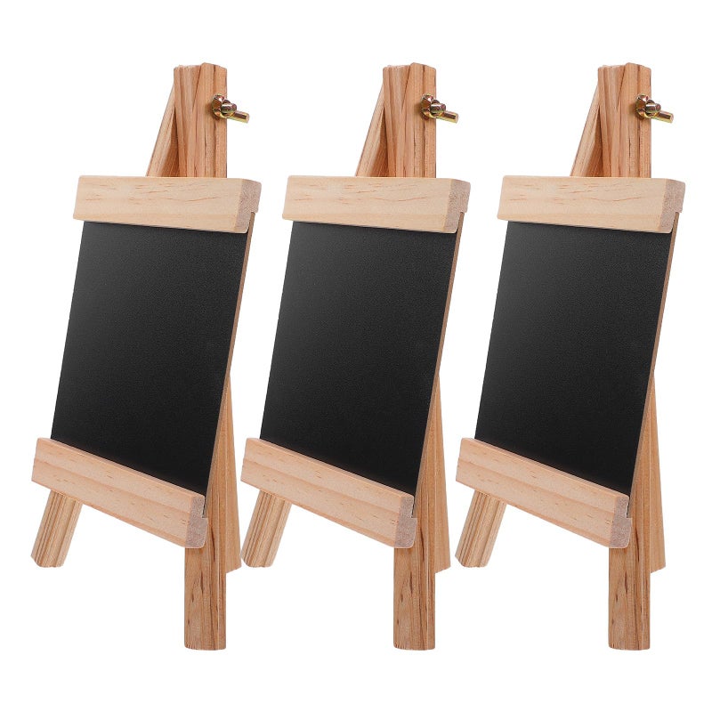 3Pcs Wooden Tabletop Chalkboard with A Frame Easel Stand Indoor Outdoor Use - Image 2