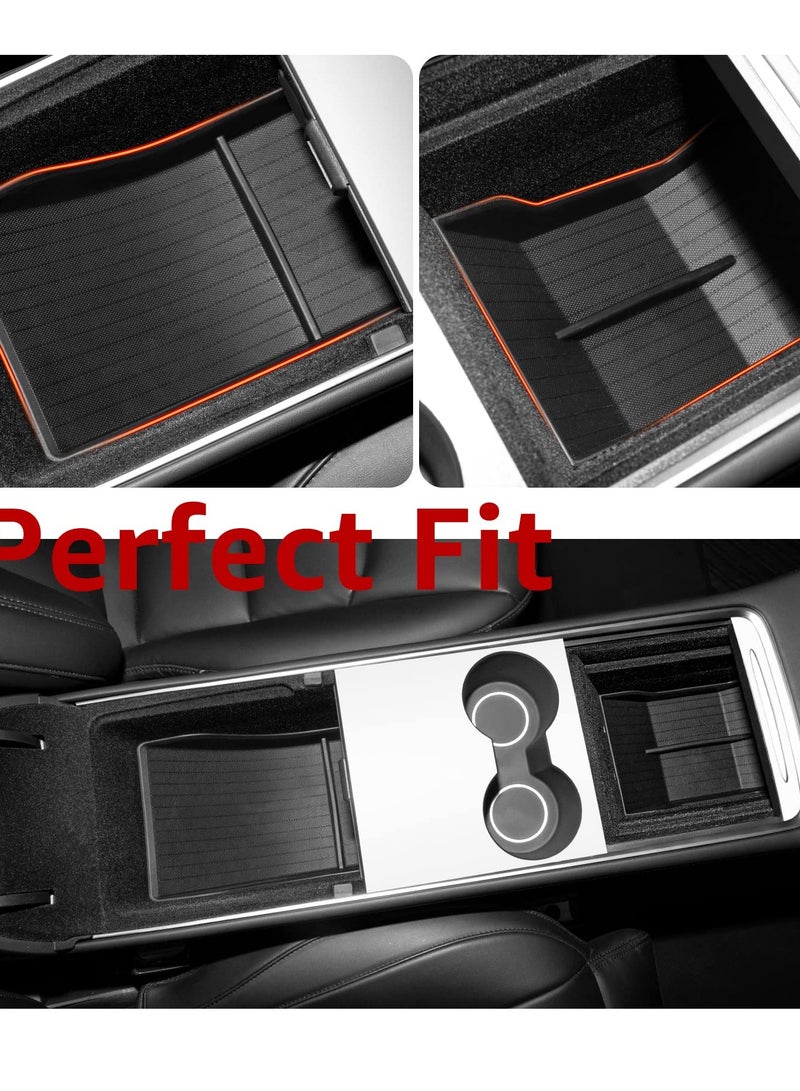 SYOSI Center Console Organizer Tray for Tesla Model Y TPE Control Lower Bottom Storage Box Fit Model Y 2022 2021 - Image 4