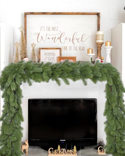 DearHouse 6Ft Artificial Pine Christmas Garland Winter Greenery Garland for Holiday Season Mantel Fireplace Table Runner Centerpiece Décor (Green) - Image 1