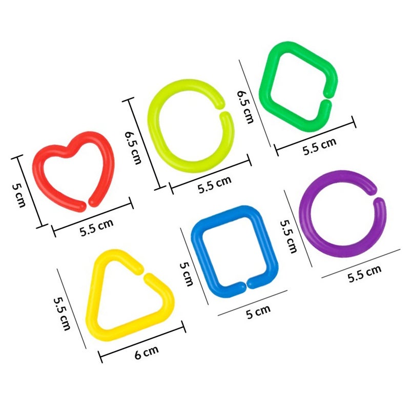 75pcs Geometric Link Toys Babies Link Chain Toys Early Education Sensory Toys - Image 2