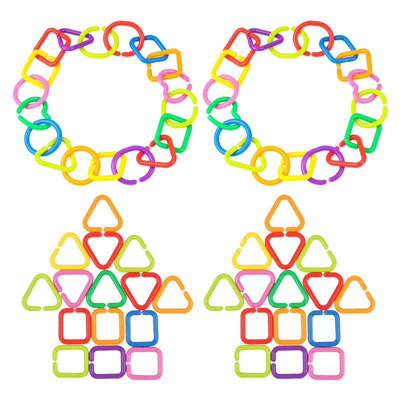75pcs Geometric Link Toys Babies Link Chain Toys Early Education Sensory Toys - Image 3