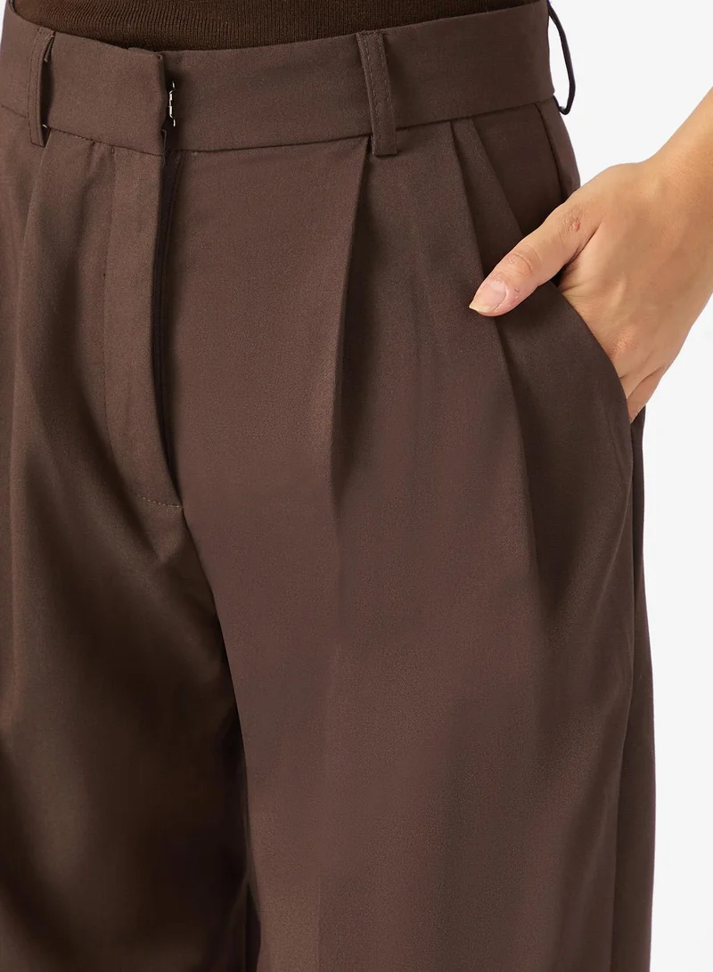 ELLA Front Pleat Straight Pant