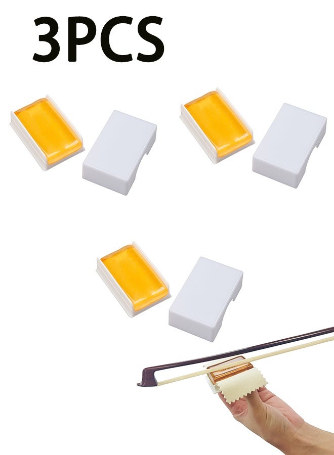 Rosin Natural for Violin Cello Viola Rosin Light Low Dust for Bows String Music Instrument Accessory Yellow with Case 3 Pack - Image 1